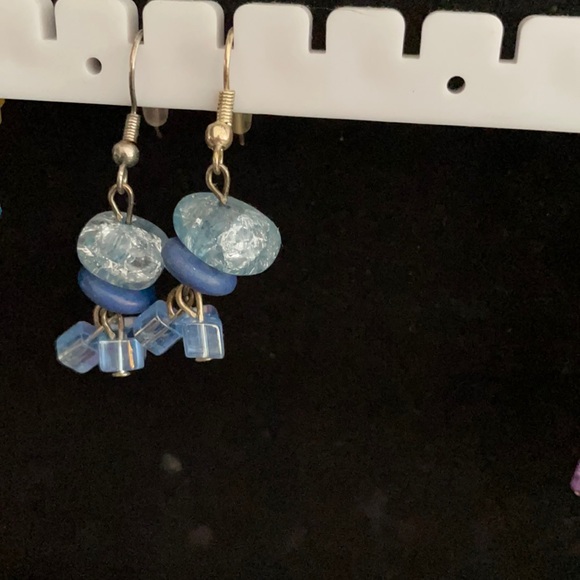 Light blue hand made earrings